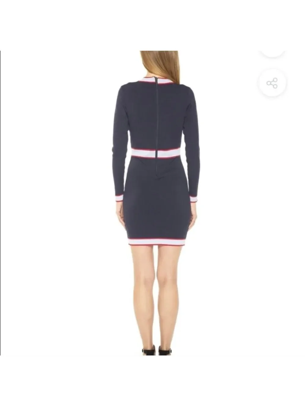 Alexia Admor Betty Red, Lte Blue & Navy color block knit dress Size Medium EUC - Picture 2 of 10